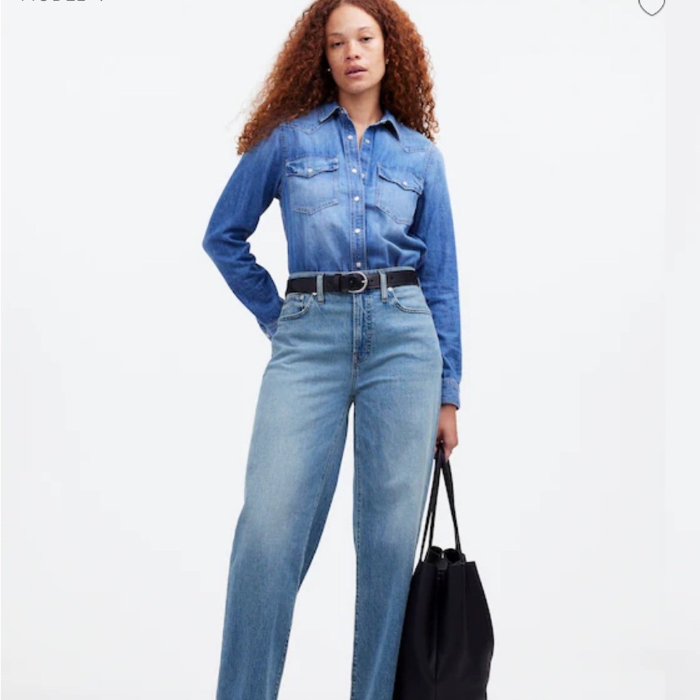 Madewell Light Blue High-Rise Wide-Leg Jeans